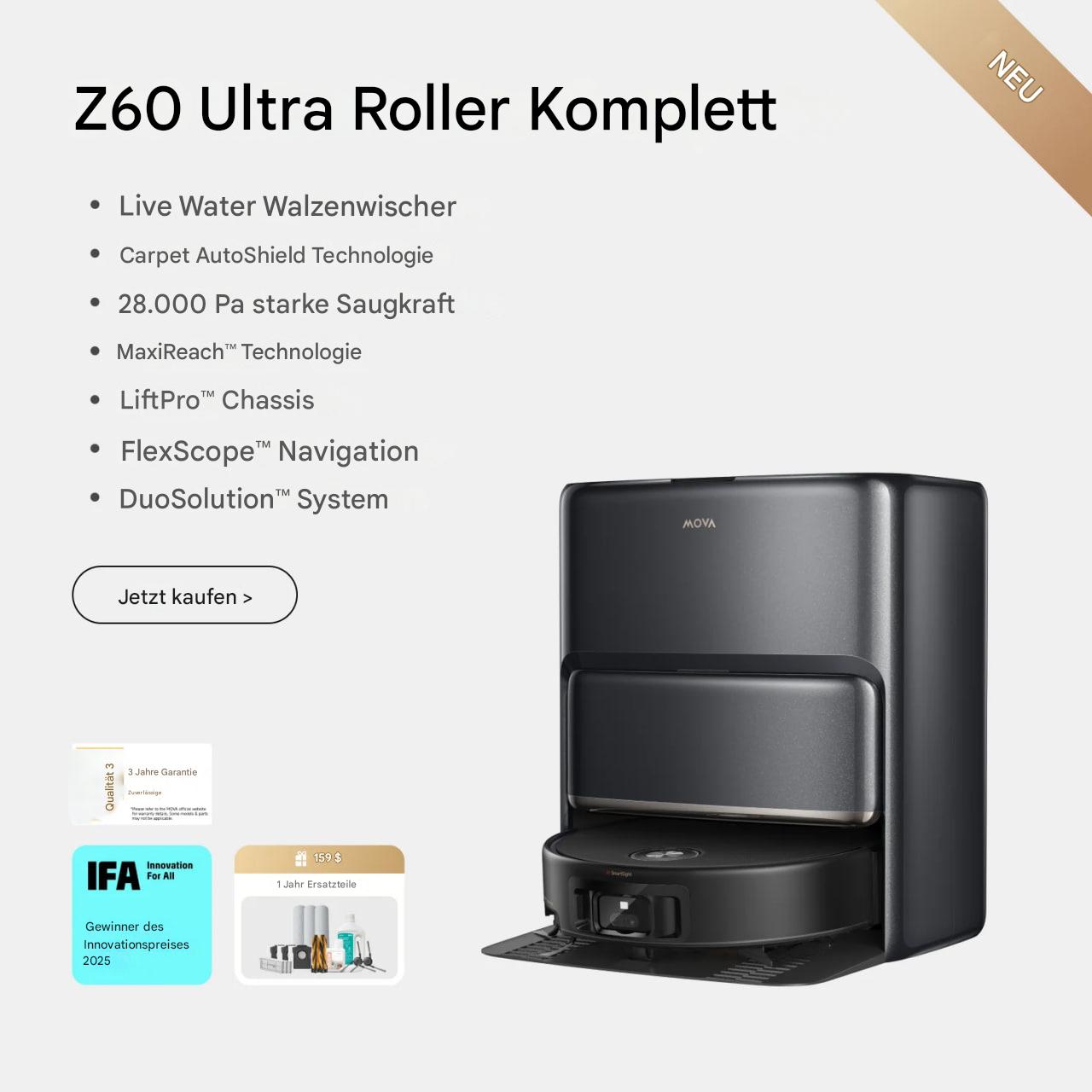Bloomora™ Z60 Ultra Roller – Vollständiger Saugroboter